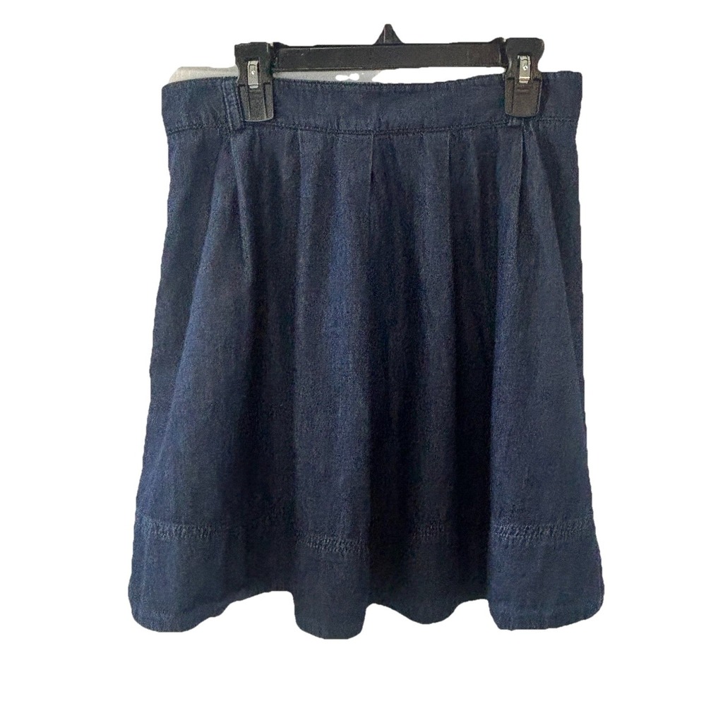 OASIS JEANS Womens Blue Denim Jean Skirt Size 8/34 Short Flare‎ 17"L Back Zip